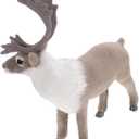 Amosfun Christmas Reindeer Figurine Tabletop Decoration Standing Deer Centerpieces Simulation Animal Model Christmas Winter Party Favors 8.1 x 1.6 x 6.7 Inch