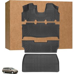 Floor Mats for Honda Odyssey 2005 2006 2007 2008 2009 2010 2011,Odyssey Floor Mats&Cargo Liner, All Weather Protection TPE, Anti-Slip Floor Liner Compatible with Honda Odyssey 1st&2nd&3Row Accessories