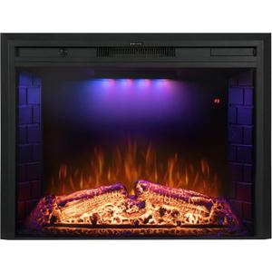 Benrocks 36'' Electric Fireplace Inserts, Recessed & Built in Wall Electric Fireplace Heater with Fire Crackling Sound, Adjustable Top Light & Flame Speed, Overheating Protection, 750/1500W Black