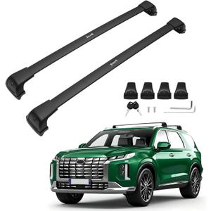 Powerty 268LBS Roof Rack Cross Bars for 2019-2025 Hyundai Palisade SE/SEL/XRT/Limited/Calligraphy with Fulsh Side Rails, Lockable Aluminum Roof Crossbars Rooftop Luggage Racks for Palisade Accessories