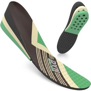 DynWalker Lift Insole Boost Inner Sole 2.95 Inch Heel Pads for Shoes Anti-Slip Flexible Soft Cushioned Heel Massage for Uneven Legs Adjustable Size 2 Layer S Green