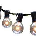 Outdoor String Lights 100ft Patio Lights with 110 G40 Bulbs (10 Spare) Globe String Lights for Party Tents Patio Gazebo Porch Deck Bistro Backyard Balcony Pergola Decor, Black Wire