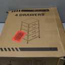 ODK Dresser for Bedroom with 4 Storage Drawers, Small Dresser Chest of Fabric Drawers with Sturdy Steel Frame for Small Space, Wood Top, Black