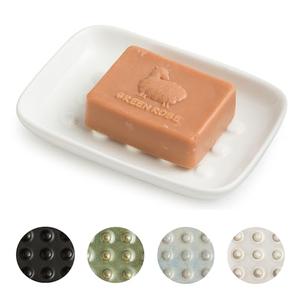 Miamolo Soap Dish, Ceramic Soap Holder Shower Soap Dish for Bar Soap Sponge, Soap Saver Tray for Bathroom Kitchen Sink, White