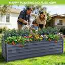 Ohuhu 8x3x1.9 FT Metal Raised Garden Bed Outdoor, Reinforced Deep Root Galvanized Steel Rustproof Planter Box, 100% Non-Toxic, 341 Gal Heavy Duty Tall Raised Beds for Growing Vegetables Flowers Herbs