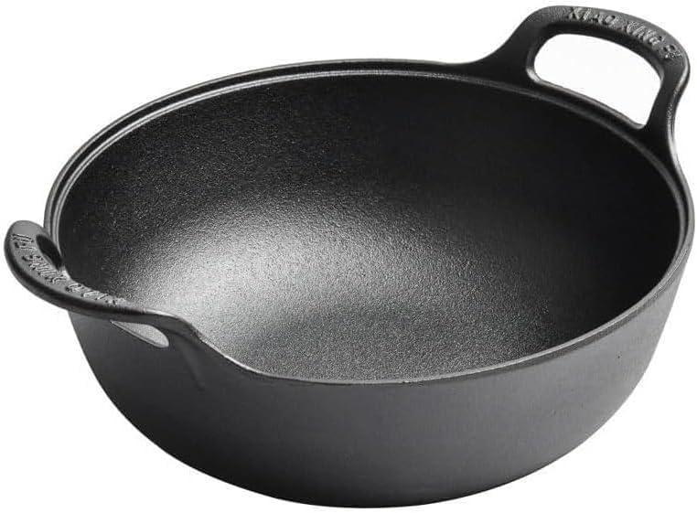 Cast Iron Wok with Handles, Grilling Wok, Use in the Oven, on the Stove, or on the Grill (8 inch)