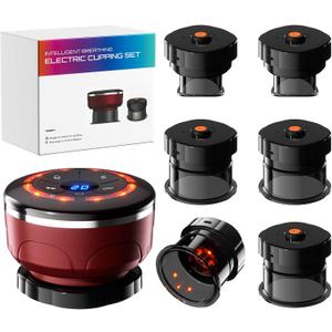 UBALANCE Smart Cupping Therapy Set - Cellulite Massager with 6 Massage Cups, Portable Electric Device for Enhanced Blood Circulation, Reduced Cellulite, and Muscle Soreness Relief