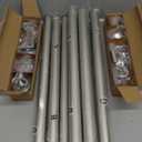 Heavy Duty Curtain Rods for Windows 48 to 84 Inch, 1 Inch Silver Curtain Rods Set of 2 Pack for Outdoor Patio, Farmhouse, Bedroom, Kitchen, Adjustable Easy Install Drapery Rod (Silver,30-90-2p)