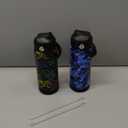 Ntswasd Boys Water Bottle with Straw,18 oz Kids Insulated Cups with Stainless Steel Leak Proof for School,Sport&Travel2packLightning+Game-Graffitig