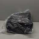 GREENSTELL Small Vanity Stool Chair with Storage and Folding Back, 13.4" x 15" x 30" Square Faux Fur Soft Ottoman, 4 Metal Legs with Anti-Slip Feet, Furry Padded Seat for Makeup, Bedroom, Black