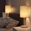 Tall Drum Lamp Shade for Table Lamps, Floor Lamp, Cloth Lampshade 10" Top X 10" Bottom X 13" High, Beige Large Line Fabric, Easy Assembly