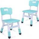 Adjustable Kid Chairs Indoor 3 Level Adjustable Suitable for Children Age 2-6. Maximum Load-Bearing 220LBS Suitable for Family Classroom and Nursery Child Seat Set (2-Pack-Mint Green), Small