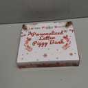 Personalized Large Wooden Kids Letter Piggy Bank Custom Name Coin Piggy Bank, Wood Alphabet Letter Bank Money Box Birthday Home Decoration (M)