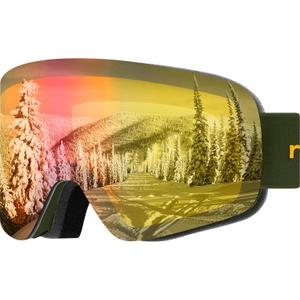 Retrospec Flume Ski Goggles for Men and Women UV Protection (Matte Forest/Heliodor) Retrospec Flume Ski Goggles for Men and Women UV Protection (Matte Forest/Heliodor)