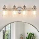 4-Light Modern Bathroom Vanity Lights Brushed Nickel
