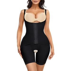 YERKOAD Shaper Bodysuit for Women, High Waist Double Tummy Control Shapewear Butt Lifter Fajas Waist Trainer Shorts (XX-Large, Black)
