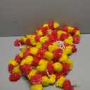 Marubhumi Artificial Marigold Flower Strands Garland for Diwali Decor,5 Feet Long Strands, Garland for Decoration, Diwali Decorations for Home, Christmas Decor Wedding Decor, Yellow & Red - 5 PCS