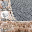 ONASAR Runner Rugs for Bedroom Living Room, Tie-Dyed Beige 2x6 Bedside Hallway Fluffy Area Rug, Ultra Soft Plush Furry Faux Fur Non Slip Floor Carpet for Nursery Kids Dorm Closet Home Decor