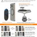 Magnetic Phone Grip for MagSafe, 4-in-1 Phone Ring Holder with Mini Tripod & Kickstand, Ultra-Slim MagSafe Accessories for iPhone 17 Pro/MAX 16/15/14 Series (Black)