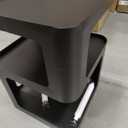 XIV Side Table, Small End Table, Modern Nightstand, Accent Bedside Table, 3 Tier Night Stands, Metal Bed Side Table for Living Room Bedroom Outdoor Entryway, No Assembly Required (Black, Square)