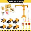Construction Cake Topper, 18 PCS Construction Cake Decorations Set Excavator Tower Crane Cupcake Topper Traffic and Road Sign Decor Happy Birthday Party Supplies Favors