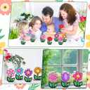Wenqik 10 Pcs Spring Table Decoration Wooden Flower Decor Colorful Spring Tiered Tray Decor Flower Figurines Set with Stems Floral Centerpiece for Easter Party Home Shelf Decoration MotherS Day Gifts
