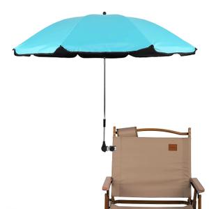 STARRY CITY Chair Parasols with Adjustable Clamp, UPF 50+, Shade Umbrella, Clip on Umbrella for Patio, Beach, Strollers, Wheelchairs, Golf Carts (Blue)