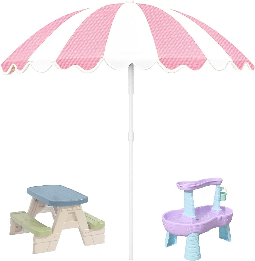 Water Table Umbrella, UV Protection Beach & Picnic Table Umbrella, Heavy Duty Portable Outdoor Shade for Sand Play, Camping, Garden & Backyard.