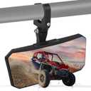 UTV Rearview Mirror, 4.2"x 11" Large UTV SXS Center Rear View Mirror Compatible with Polaris RZR/Can Am X3/Pioneer/Talon/Kawasaki/CFMOTO, Tool Free Adjustable & Heavy Duty Aluminum Clamp