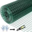 Tongmo Hardware Cloth, Chicken Wire Fencing, 19 Gauge Galvanized Wire & 1"x1" Mesh Size Welded Wire Roll Garden Fence, Poultry Netting for Rabbit/Duck/Chicken Coop (16" x 100')
