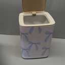 Trash Can with Lid Seamless pattern cute blue bows Trendy hair braiding accessory Hand Garbage Can Rectangular Waste Bin Press Cover Dog Proof Wastebasket for Kitchen Bathroom Living Room Nursery