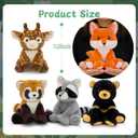 MaoGoLan 5 Pcs Woodland Animals Bulk Stuffed Woodland Toys Baby Shower Party Decorations, 8'' Grizzly Bear Deer Fox Raccoon Red Panda Forest Party Favors Gifts Mother's Day