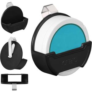 Pouch Can Holder for Car & Belt Fits ZYN Standard Can Tins (2.76" Dia x 0.78" Thick), Clips to Belt or Car Sun Visor, Compact Design for Quick Access, Great Gift for Nicotine Pouch Users (Black) (Plastic)