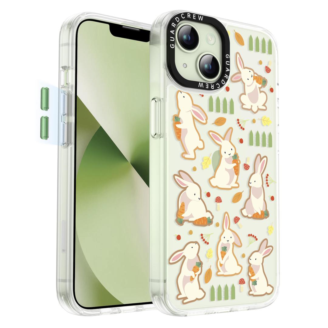 GuardCrew for iPhone 13 Case and iPhone 14 Case, [Rabbit] Cool Aesthetic Pattern for Women, [11FT Military-Grade Drop Tested] Slim Crystal Clear Shockproof TPU Bumper Phone Cover, 6.1"