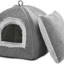 WINDRACING Cat Bed Cave-Cat Beds for Indoor Cats,Kittens and Large Pets,Foldable and Washable with Removable Cushioned and Anti Slip Bottom(Large,Grey)