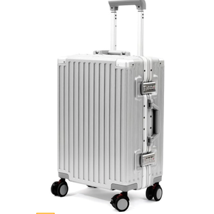 Carry On Luggage 22x14x9 Airline Approved, Zipperless Luggage Carry On, Hard Shell Suitcases with TSA Lock, Lightweight Carry On Suitcases with Aluminum Frame (silver, 20inch)