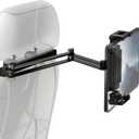 ZIRKA Car Headrest Tablet and Phone Holder  Adjustable Back Seat Mount for iPad, iPhone, Samsung  Heavy Duty Aluminium arm, 360 Rotation, for Kids, Travel, Road Trips, Fits 619 Devices