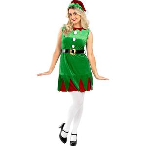Elf Costume for Women, Adult Elf Outfit, Holiday Elf Dress, Christmas Costume for Women, Festive Elf Attire Size M