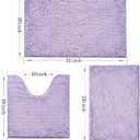 Bathroom Rugs Sets 3 Piece Non Slip,Bath Rugs with PVC Backing Bath Carpet,Bathroom Rug Washable,Absorbent,Plush Carpet Mats,Bath Mats for Bedroom, Kitchen,Tub,Home Decor (Lavender)