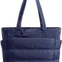 BAGSMART Tote Bag for Women, Lightweight Puffy Tote Bag with Compartments Shoulder Bag Handbag for Travel, Work, GymPuffy, Work, for Travel, Quilted, Lightweight