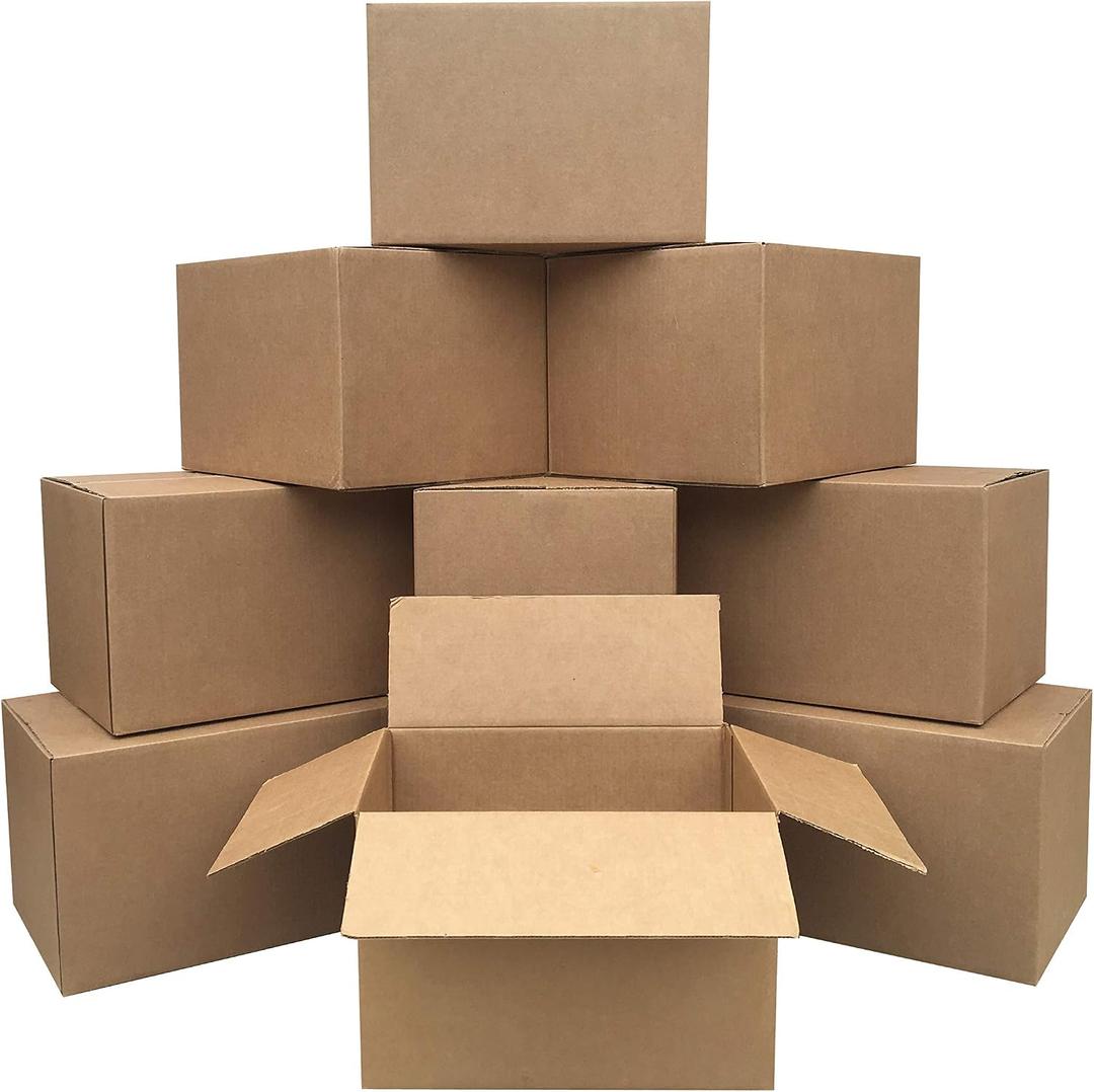 Amazon Basics Cardboard Moving Boxes for Packing and Shipping, Medium Size, 18" x 14" x 12", Brown, 10-Pack