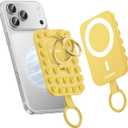 Syncwire Magnetic Phone Grip for MagSafe, Magsafe Suction Phone Grip with Silicone Cup, Dual Ring Phone Holder for Mirror Selfie & Video Recording, Removable Hands-Free, 2.68 x 3.66, Sunshine Yellow