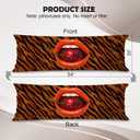 Trendy Disco Cherry Tiger Print 20x54 Body Pillow Cover with Zipper, Coquette Room Decor, Funky Y2k Disco Ball Cherry Lip Long Body Pillow Pillowcase for Couch Bed, Double-Sided (Leopard-01)
