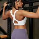 RUNNING GIRL Sports Bras for Women High Support, Adjustable Straps High Impact Racerback Bra with Hook Closure Molded Cup (White, S)