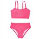 Century Star Girls Ribbed 2-Piece Bikini Swimsuit - Fully Lined Modest Bathing Suit for Teens & Tweens,2XL