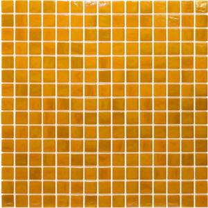 URBN Contemporary Golden Caramel Yellow Iridescent Glass Mosaic Tile for Indoor and Outdoor - Single Sheet (13 inches x 13 inches, 1.15 SQ FT)