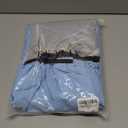 Women's Casual Puff Long Sleeve Button Down Loose Cotton Maxi Shirt Dress Blue XL