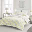 Laura Ashley - Euro Shams, 100% Smooth Cotton with Envelope Closure, Throw Pillow Cover for Bed or Couch, Oeko-Tex Certified, Set of 2 (Stitched Vine Leaf Grey, 26" x 26")