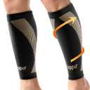Copper-Infused Calf Compression Sleeves for Men & Women 1 Pair [Medical-Grade & Ultra Comfort] Leg Compression Sleeve for Shin Splint Relief, Varicose Veins,Calf Sleeve for Running(X-Large) (Black)