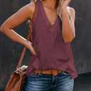 Women's Summer Basic Sleeveless V Neck Casual Tank Tops Loose Shirts (XXL)